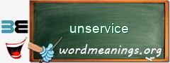 WordMeaning blackboard for unservice